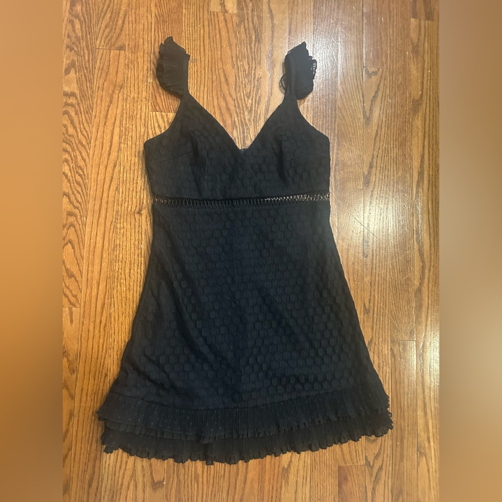 Crystal Doll Black Dress with Zipper Detail